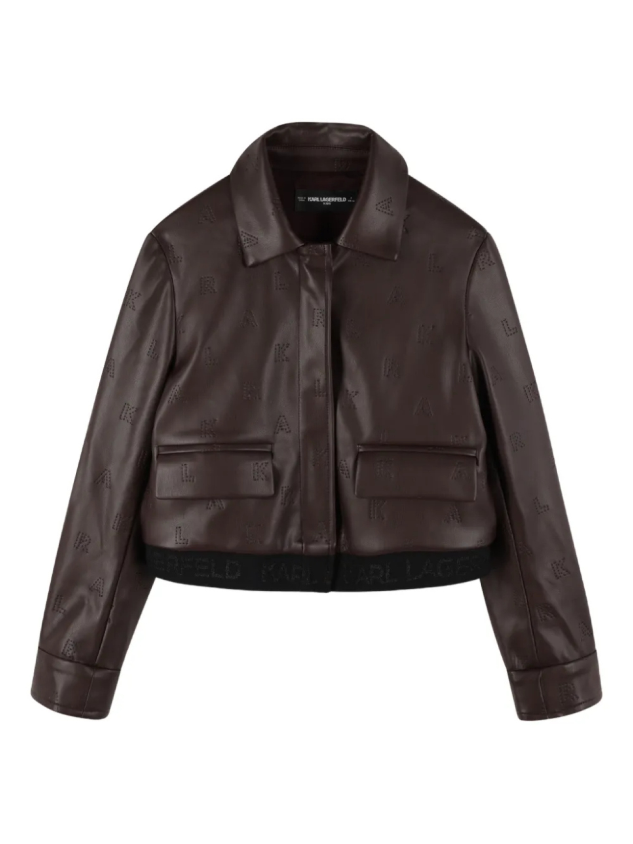 

Karl Lagerfeld Kids куртка с тисненым логотипом, коричневый