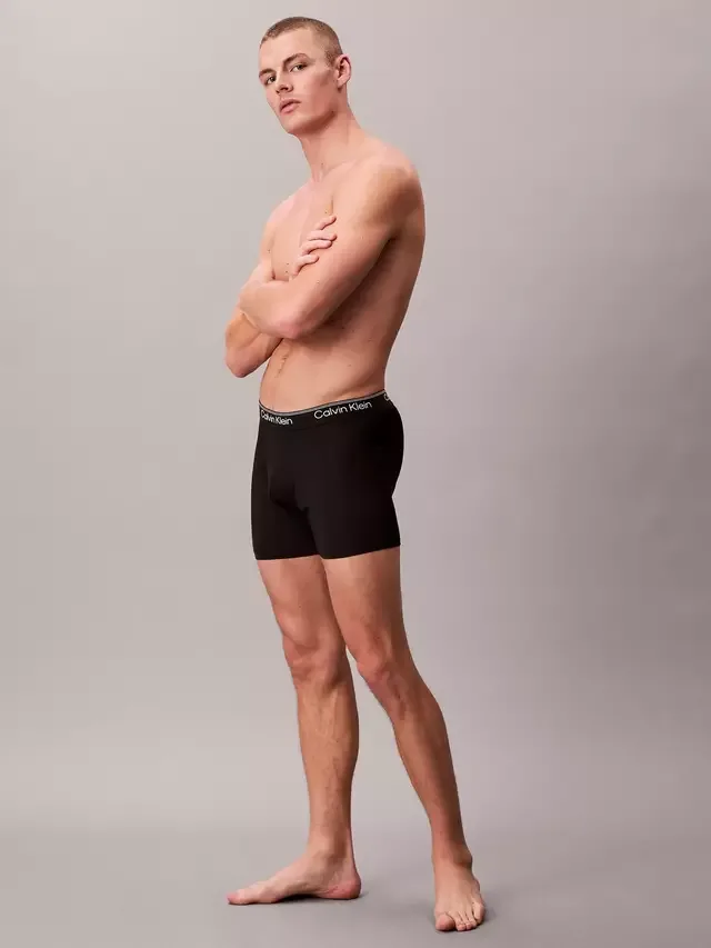 Трусы-боксеры Micro Stretch, комплект из 3 штук, черные Calvin Klein — фото 4