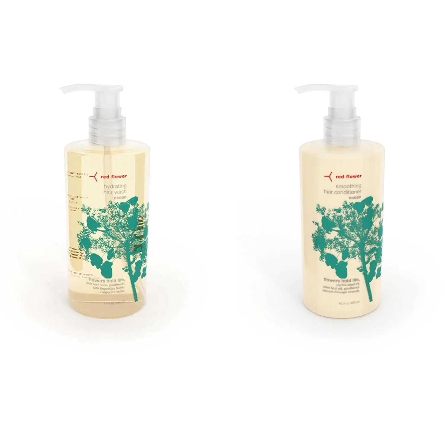 Набор Red Flower Ocean Hydrating Hair Wash & Ocean Smoothing Hair Conditioner Set - питательный дуэт для мягких, увлажненных и здоровых волос., Red