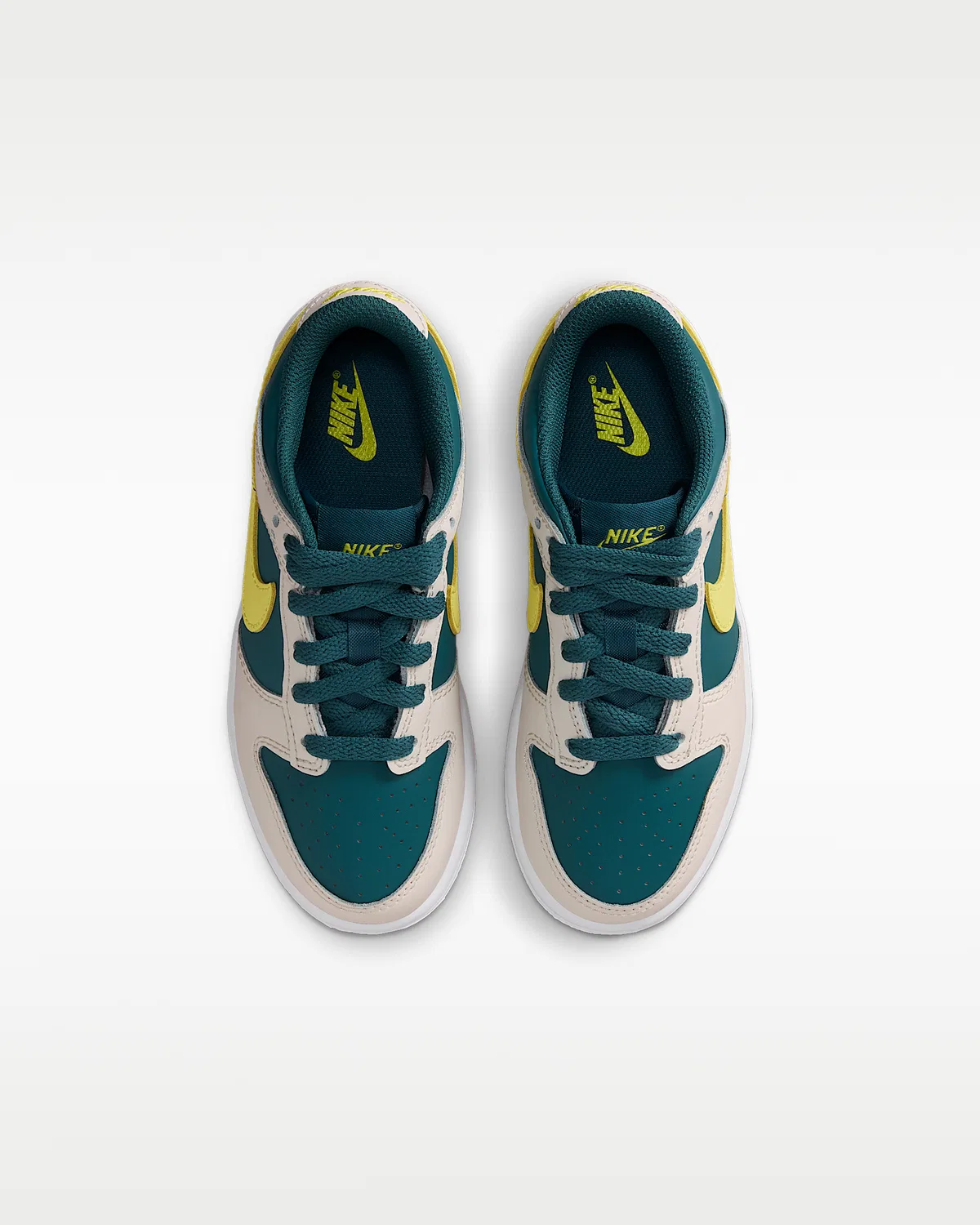 Кроссовки Nike Dunk Low для маленьких детей, Dark Teal Green/Dark Teal Green/White/Sonic Yellow — фото 4