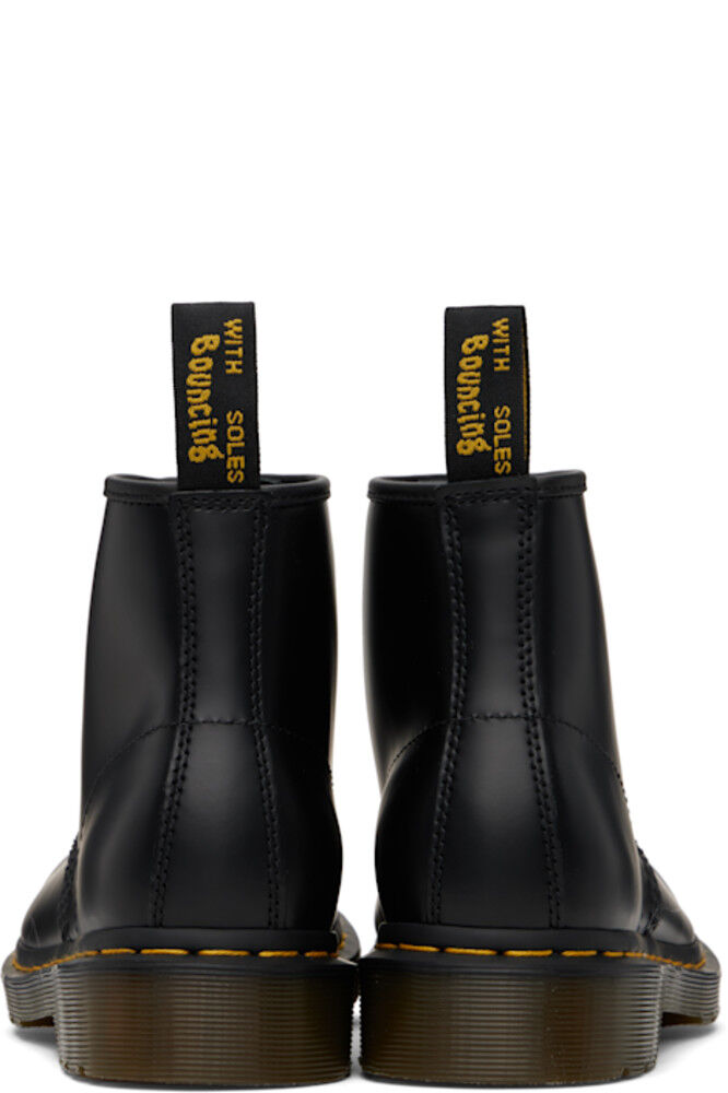 Мужские ботинки Dr. Martens 101 из гладкой кожи с желтой строчкой, черный — фото 2