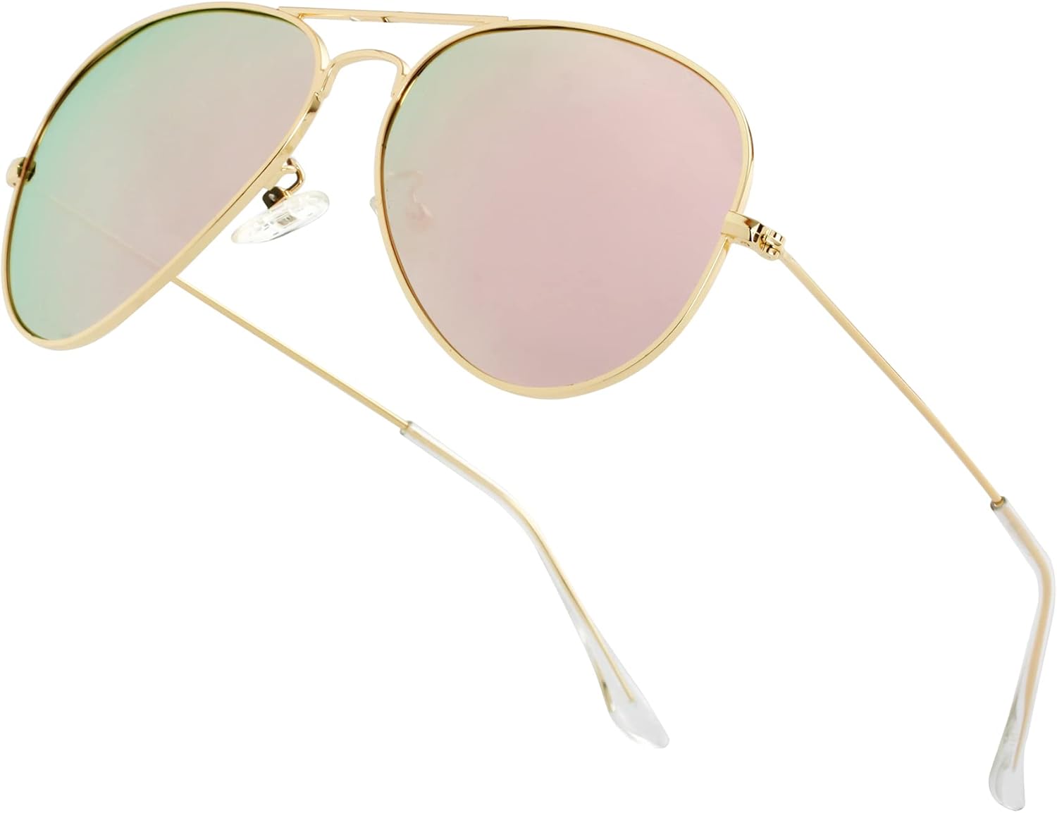 

Классические поляризованные солнцезащитные очки-авиаторы для мужчин и женщин, ретро-оправа из металла, очки для вождения, 58 мм (золотая оправа/розовые зеркальные линзы) Teumire, Gold Frame/Pink Mirrored