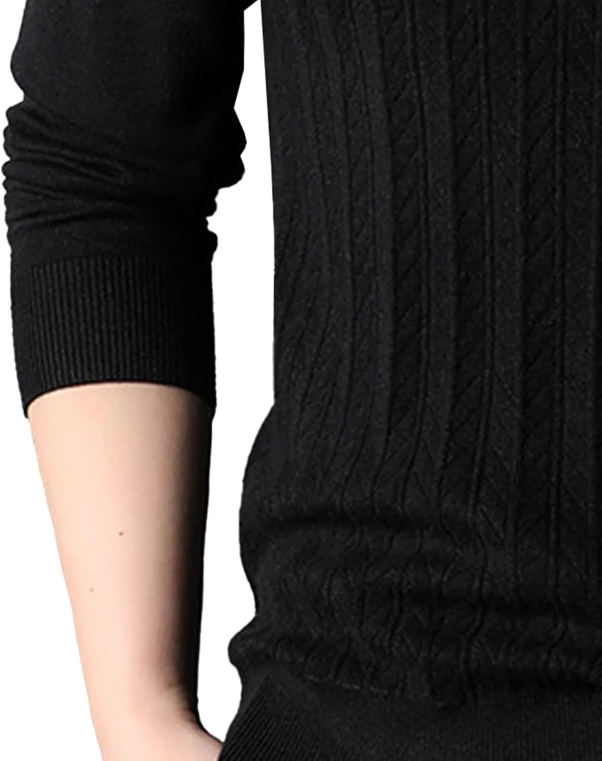 Мужской вязаный свитер в полоску с пэчворком Slim Fit — фото 4