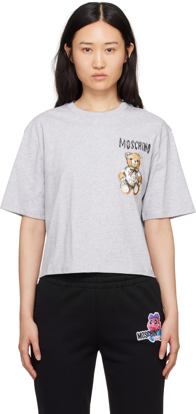 

Серая футболка Archive Teddy Bear Moschino, цвет Fantasy grey