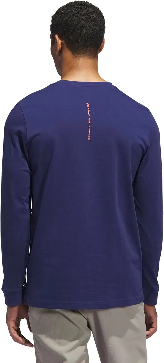 Футболка Adidas Mens Beyond Graphic с длинным рукавом, темно-синий — фото 4