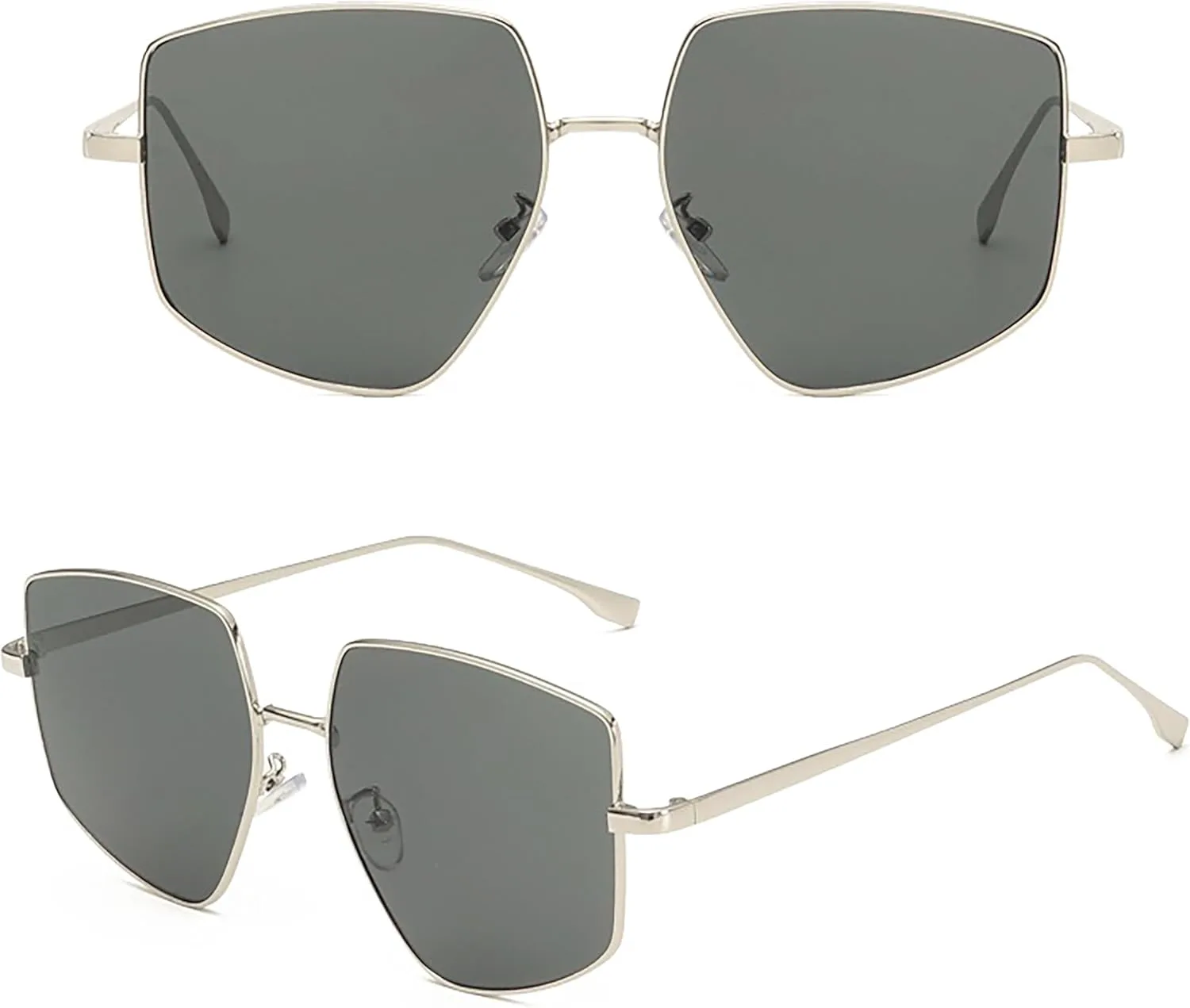 

Модные ретро-солнцезащитные очки для вождения большого размера с защитой от УФ-излучения UV400, металлические, нестандартной формы, для мужчин Generic, D