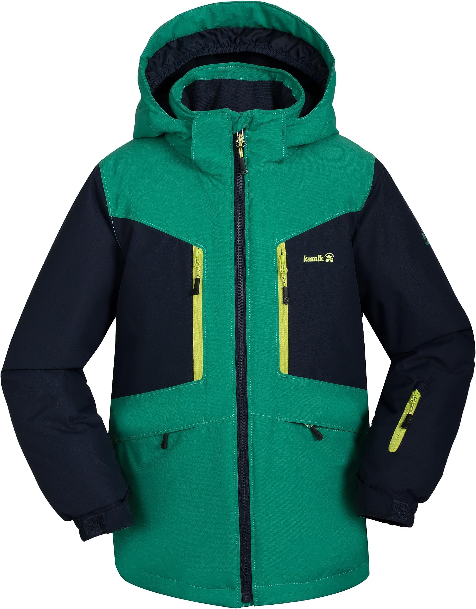 

Куртка Kamik Kids Max Insulated Jacket (Toddler/Little Kids/Big Kids), цвет Green/Midnight
