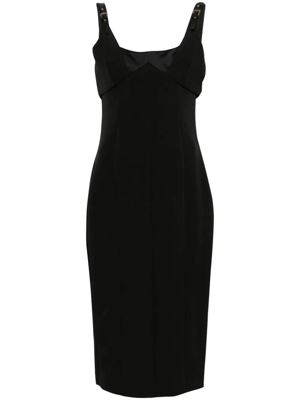 

Платье миди с квадратным вырезом Versace Jeans Couture, черный