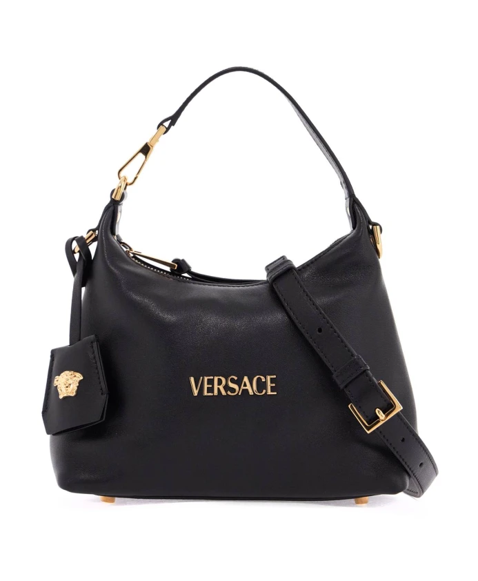 

Сумка-Хобо из кожи наппа Versace, черный