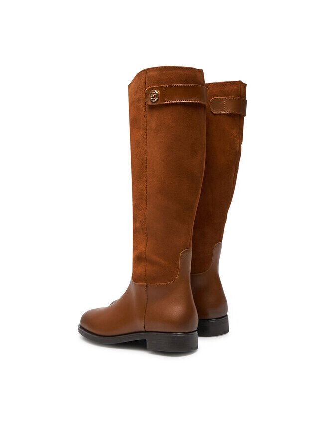 Вейдерсы Tommy Hilfiger de equitación Th Stud Leather Mix Long Boot FW0FW08341 Marrón, коричневый — фото 3