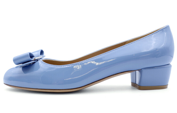 Туфли на высоком каблуке женские синие Ferragamo