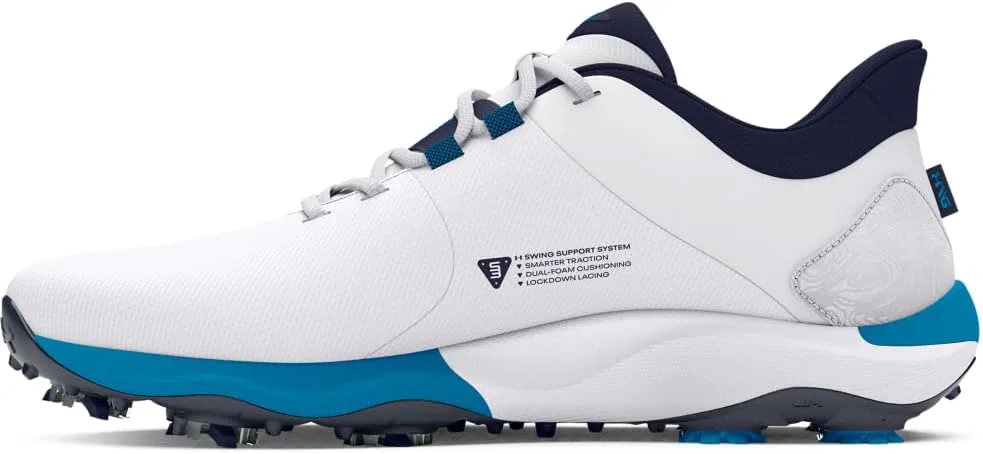 Мужские гольфтуфли Under Armour Drive Pro Wide, белый/синий