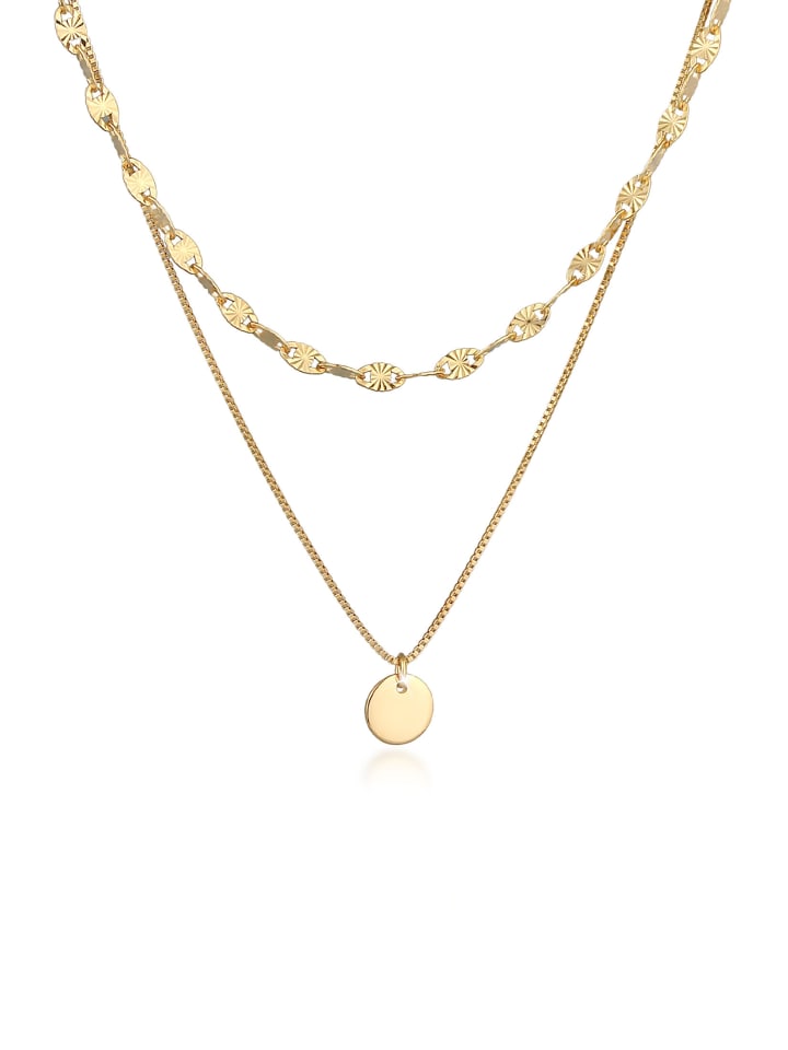 

Elli Колье из серебра 925 пробы в виде диска, цепочка Valentino из золота