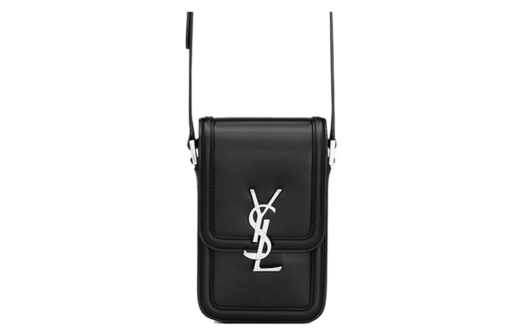 

SOLFERINO Гладкая кожаная сумка через плечо кроссбоди мини мужская черная SAINT LAURENT