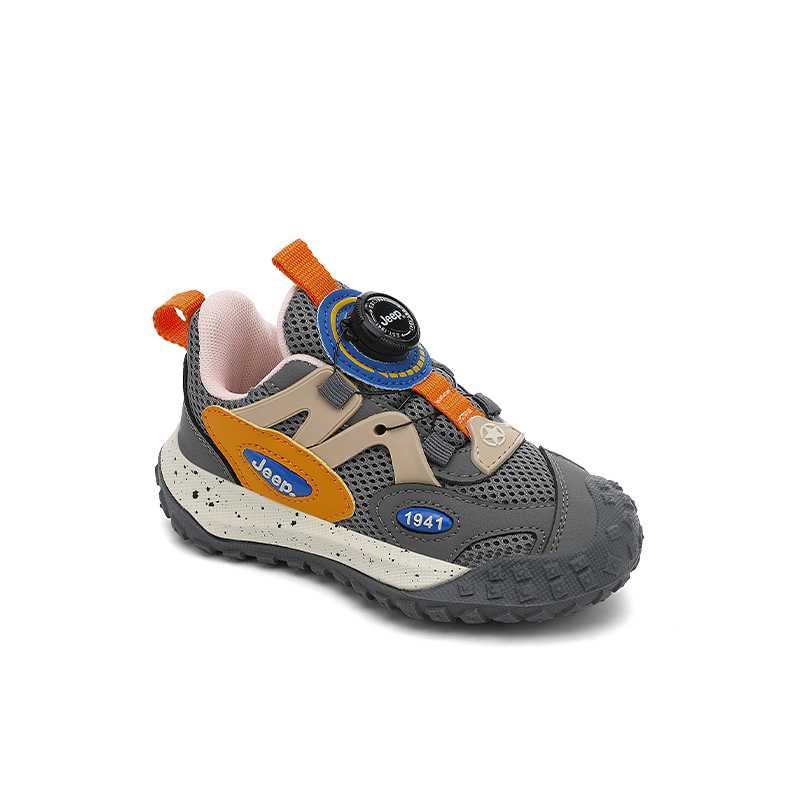 Кроссовки Running Collection Slip Resistant, Abrasion Resistant, Lightweight Cushioning, Quiet Low top Jeep, серый оранжевый — фото 3