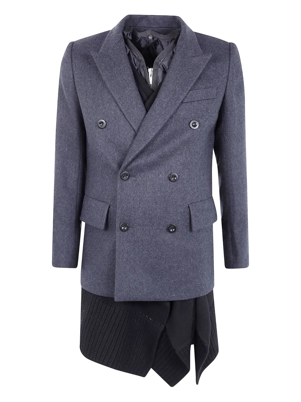 

Двубортное пальто Sacai, серый