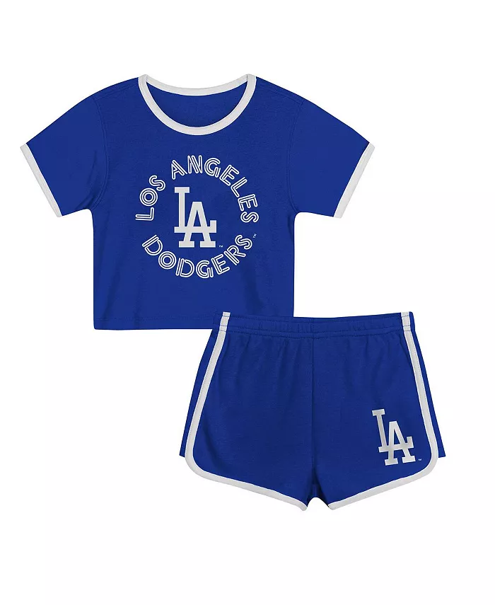 

Детский комплект из 2 предметов: футболка и шорты Los Angeles Dodgers Double Run синего цвета Outerstuff