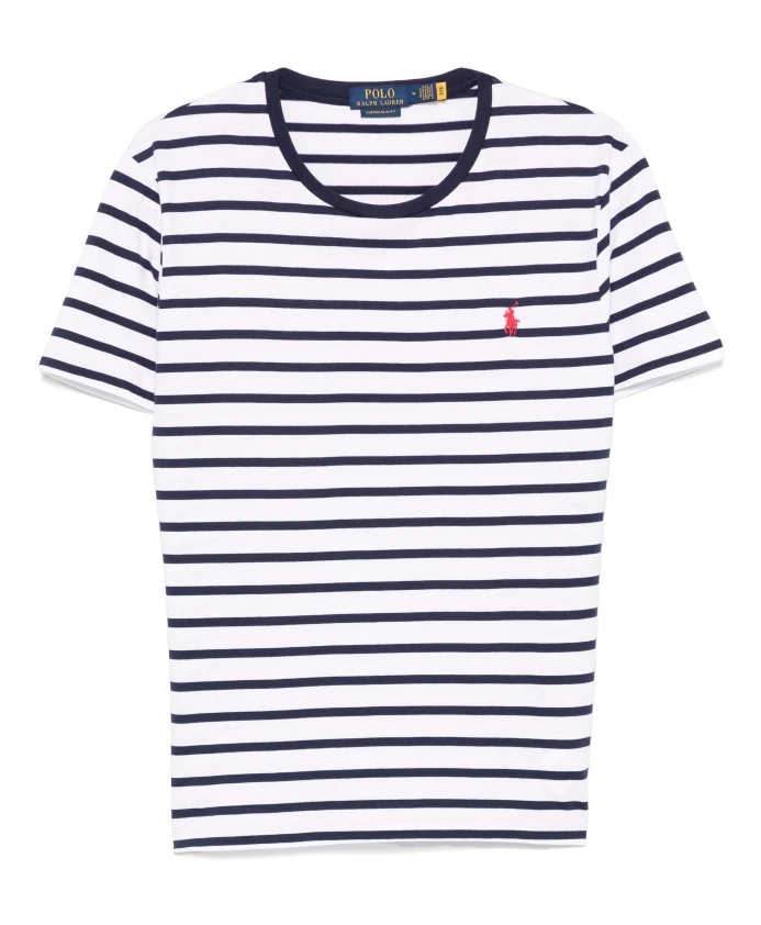 

Вышитая облегающая хлопковая футболка Polo Ralph Lauren, синий