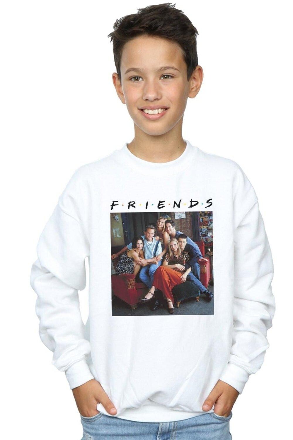 

Толстовка с диваном для группового фото Friends, белый