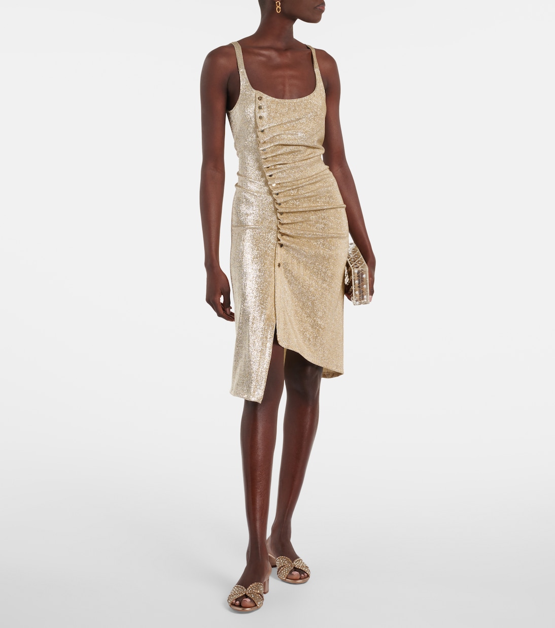 Кристальная любовь 35 украшенные тюлевые мюли Aquazzura, Light Copper — фото 3