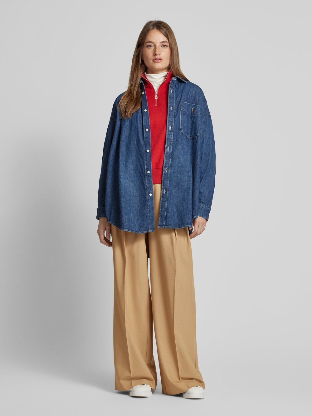 

Джинсовая блузка классического кроя с нагрудным карманом Polo Ralph Lauren