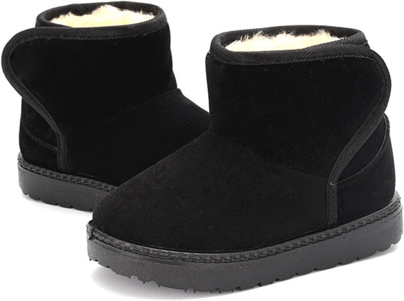 Девочкам Мальчикам Зимние Теплые Ботинки для Детей Искусственный Мех Укороченные Снеговые Ботинки Мягкие Флисовые Меховые Ботинки Нескользящие Короткие Ботиночки Generic, Black — фото 2