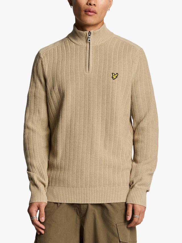 

Вязаный свитер с высоким воротником из шерстяной смеси Lyle & Scott, Stone