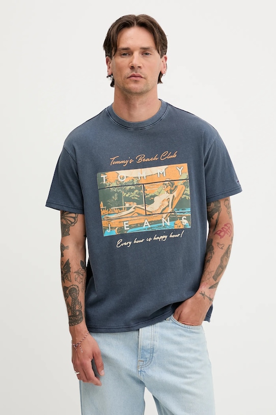 

Хлопковая футболка Tommy Jeans, синий