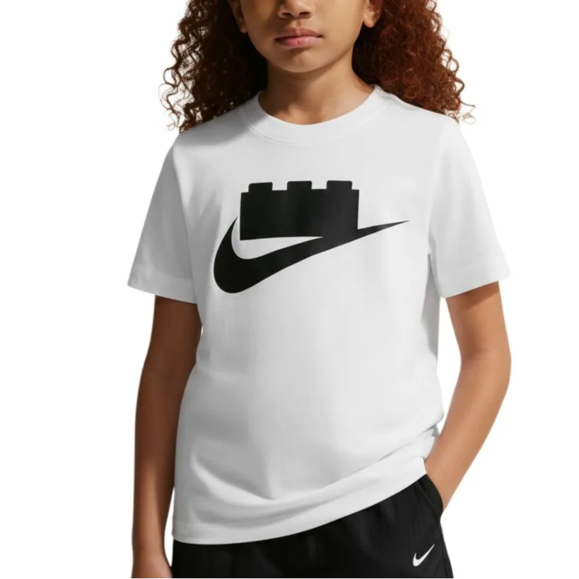 Футболка LEGO с круглым вырезом Nike, белый/черный