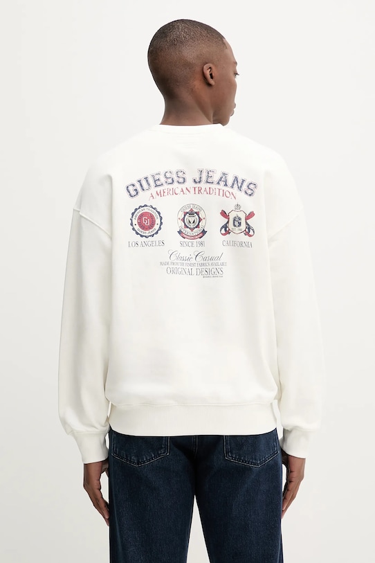 

Хлопковая толстовка Guess Jeans, бежевый