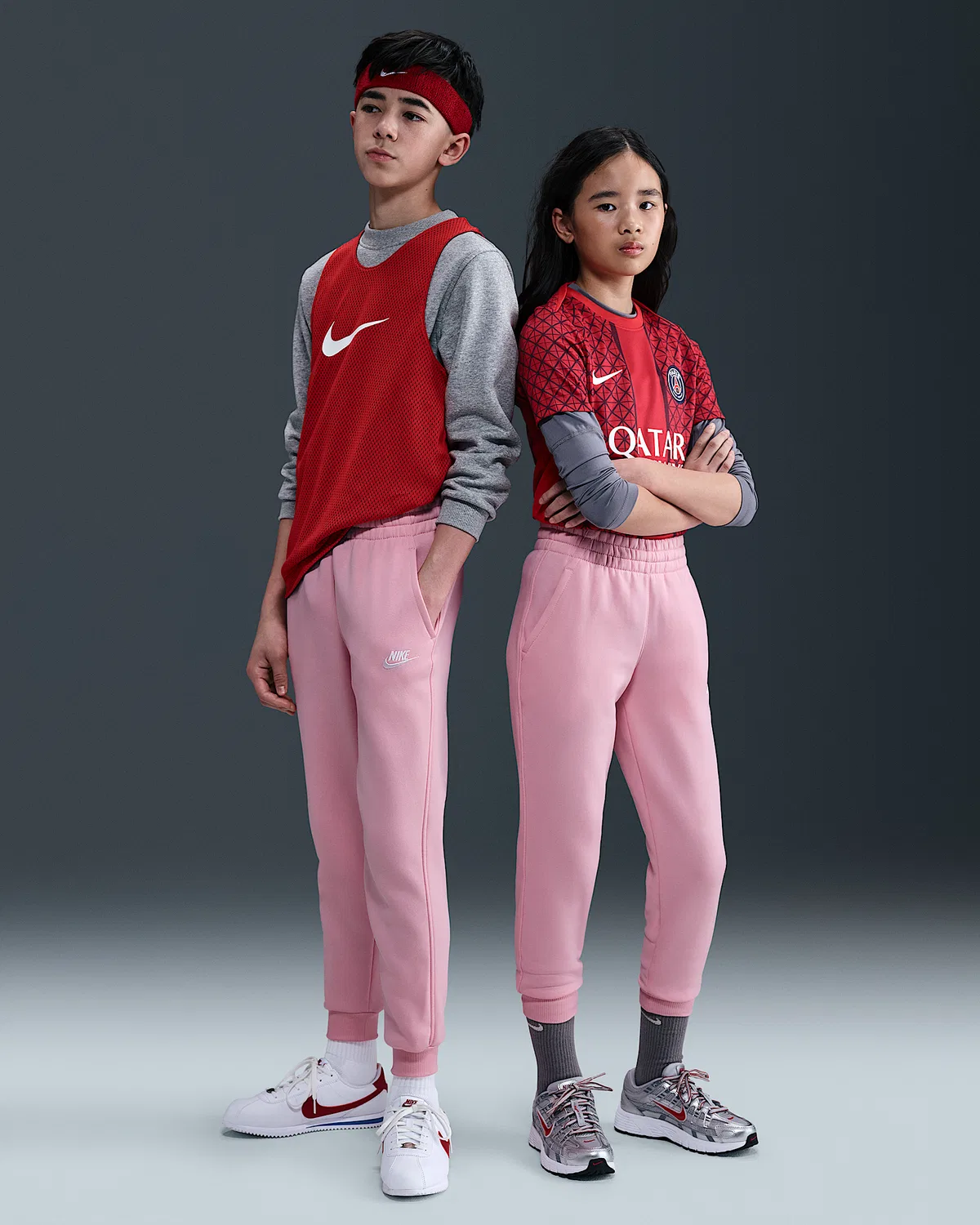 Джоггеры Nike Sportswear Club Fleece для старших детей, Medium Soft Pink/White