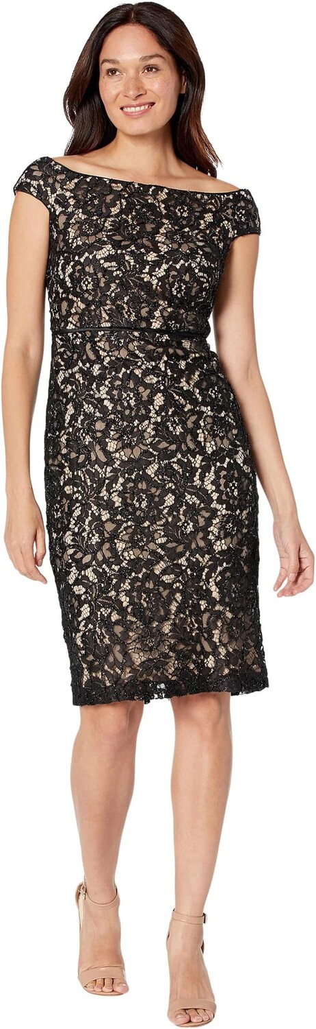

Коктейльное платье с открытыми плечами Vince Camuto, цвет Black/Tan