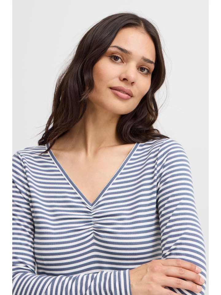 

Рубашка с длинными рукавами FRMONA классического кроя в винтажном индиго-миксе Fransa