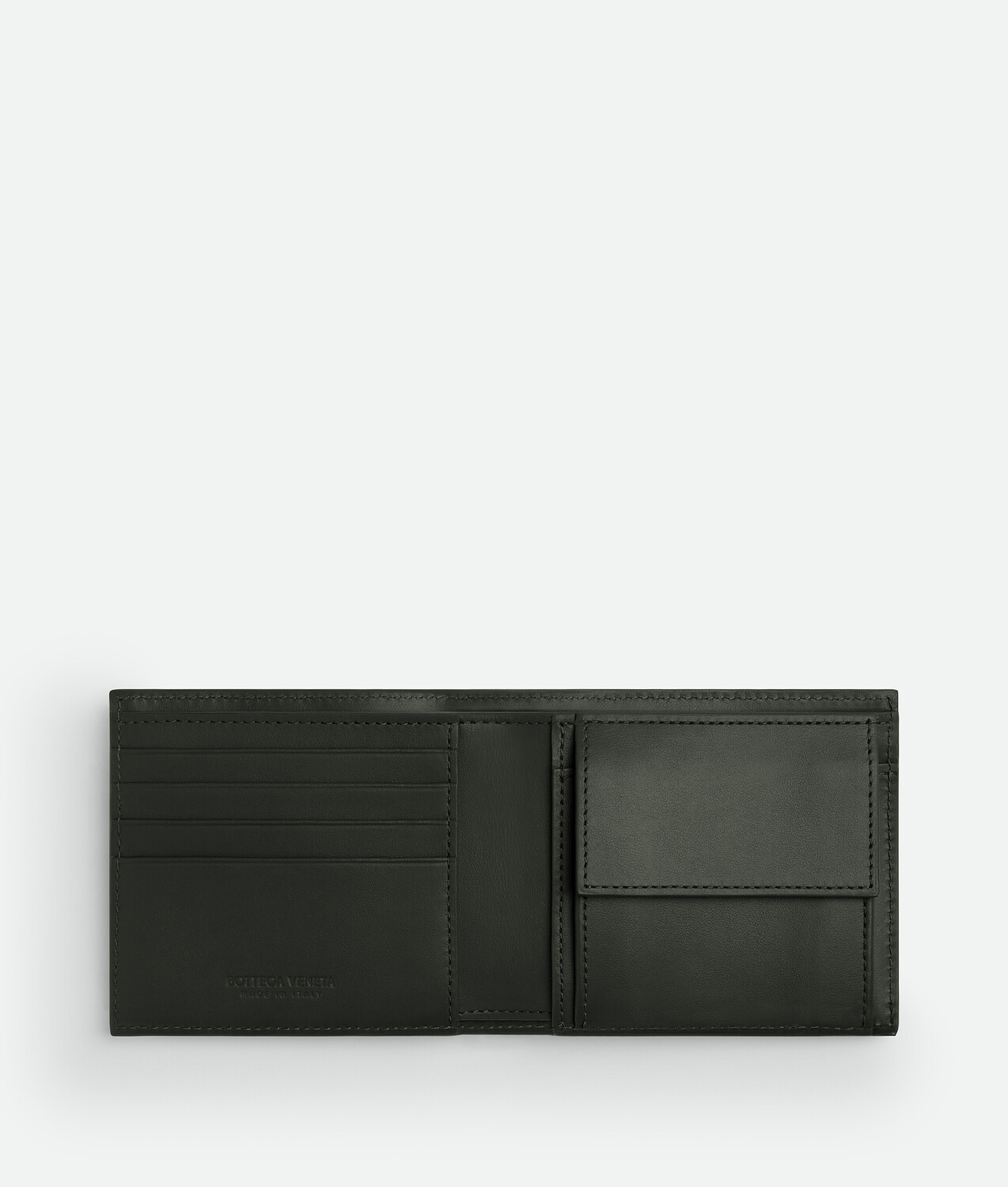 Intrecciato bi-fold wallet with coin purse BOTTEGA VENETA, темно-зеленый — фото 2