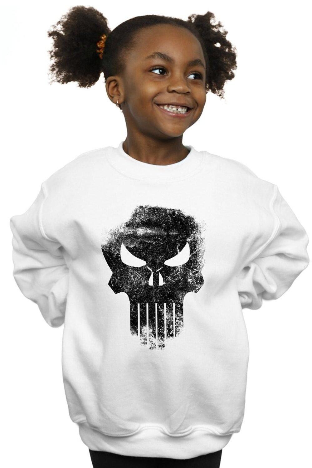 

Толстовка с потертым черепом The Punisher Marvel, белый