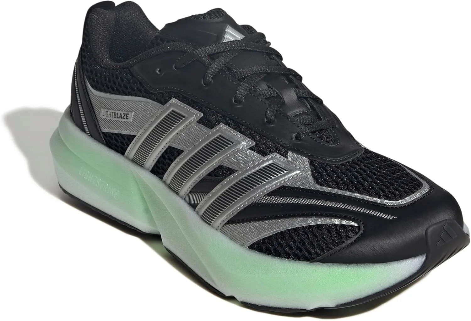 Мужские кроссовки Adidas Lightblaze Glow на шнуровке для повседневной носки - синие, черный/металлик — фото 2