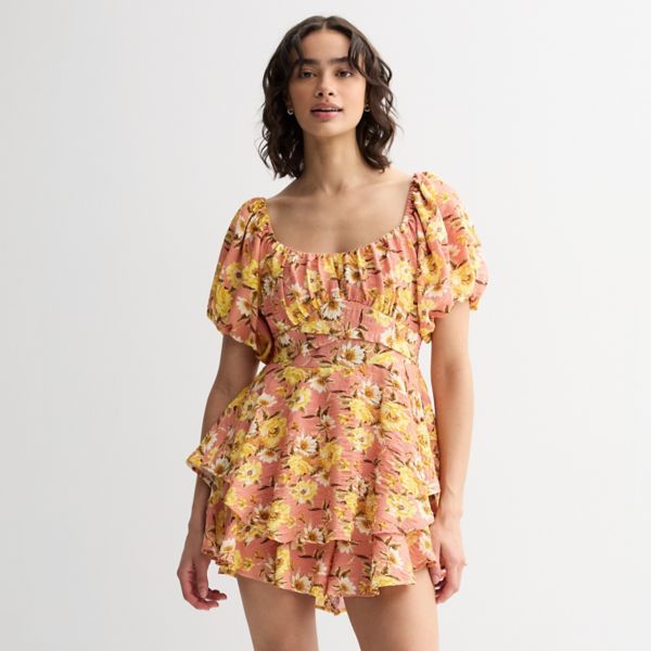 

Детский многоярусный комбинезон Liberty Love, цвет clay floral