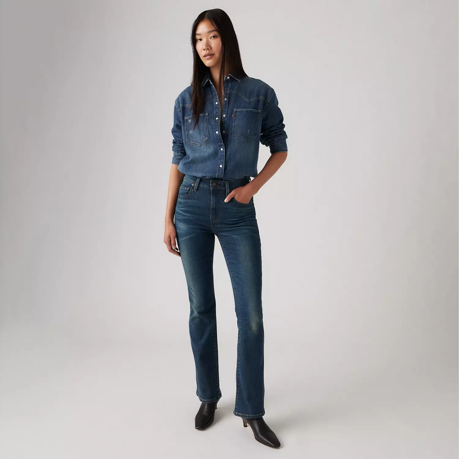 

725 Джинсы женские Bootcut с высокой посадкой Levi's, цвет Miles Apart - Dark Wash