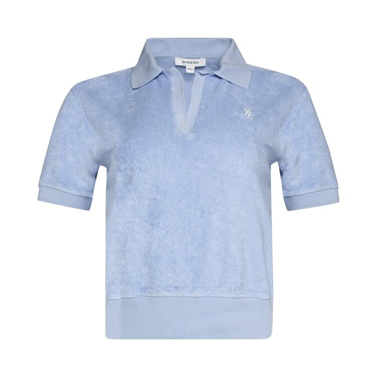 

Поло Sporty & Rich Short-Sleeve Terry 'Washed Hydrangea/White', белый