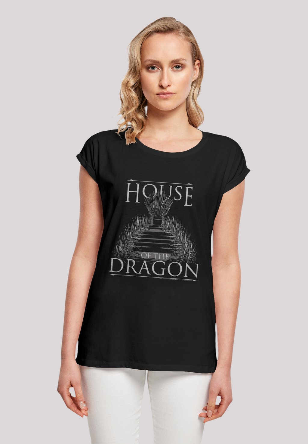 

Футболка с принтом HOUSE OF THE DRAGON THRONE F4NT4STIC, черный