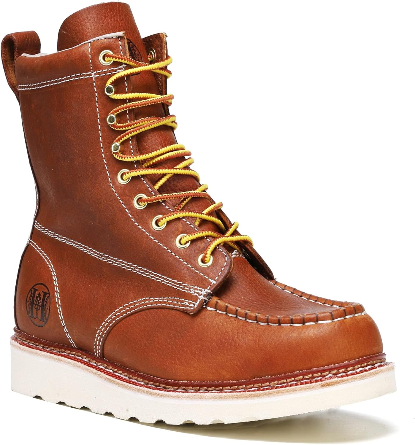 

Стильные классические мужские ботинки с мягким носком 6- 8, EH кожаные стойкие скользящие и прочные дышащие ботинки Moc Toe Work 806 808 Handmen, Tobacco Oil-tanned/8\"