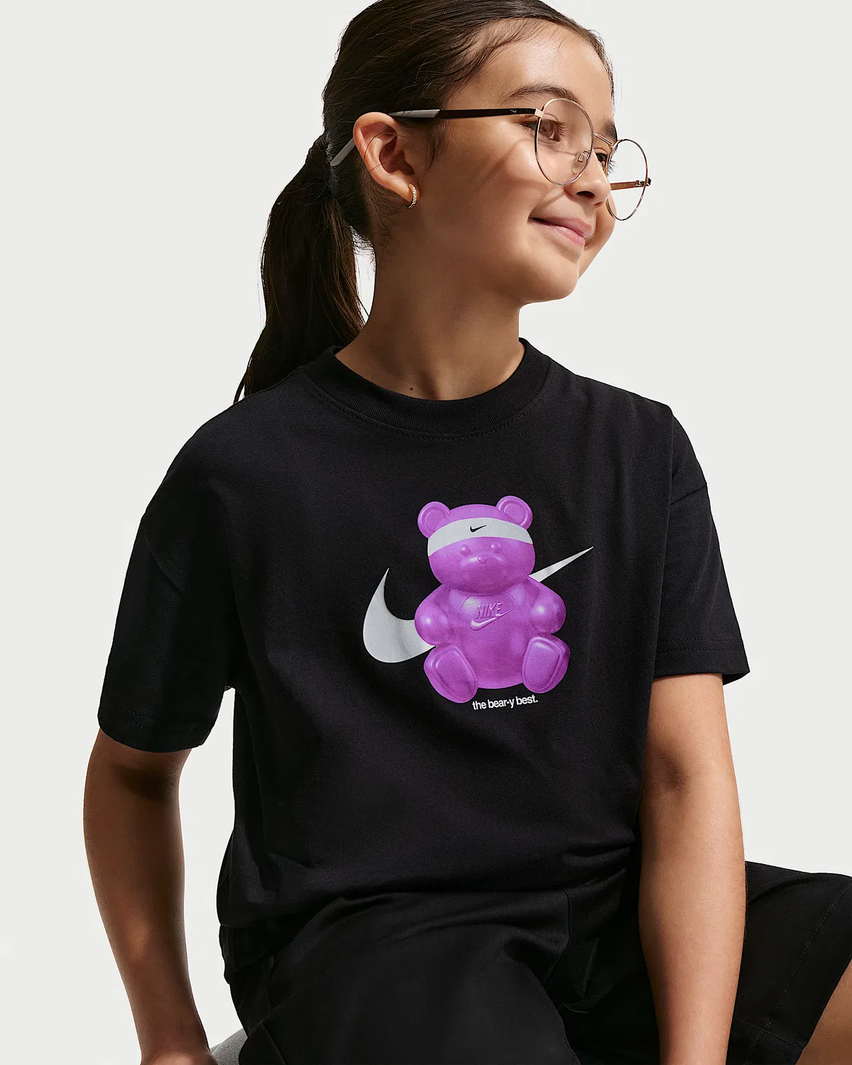 Детская футболка Nike Sportswear Boxy, Black — фото 3