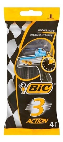 

Бритвы цельные, 4 шт. Bic, 3 Action