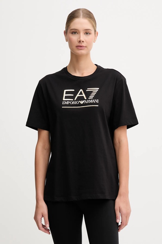 

Хлопковая футболка Ea7 Emporio Armani, черный