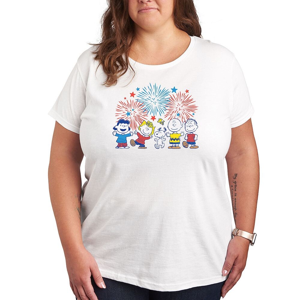 

Футболка Plus с рисунком Peanuts Fireworks Licensed Character, белый
