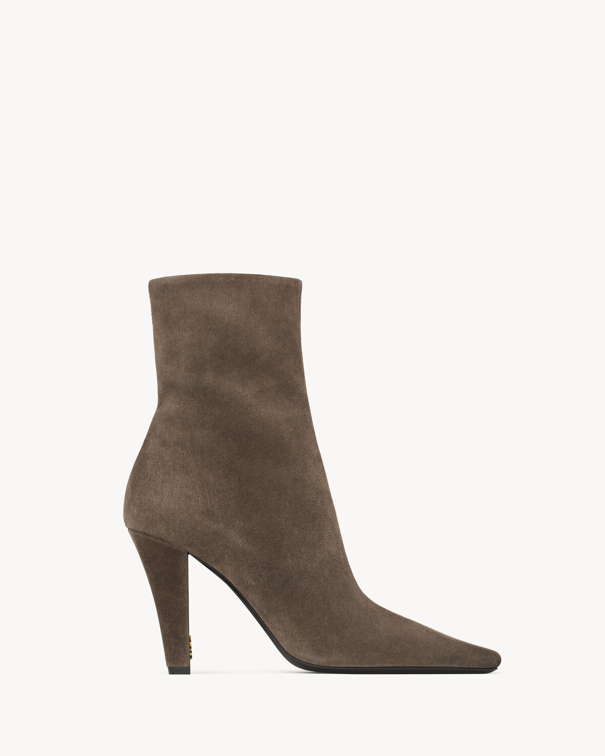 Ботильоны JILL из замши Saint Laurent, серый/серебряный