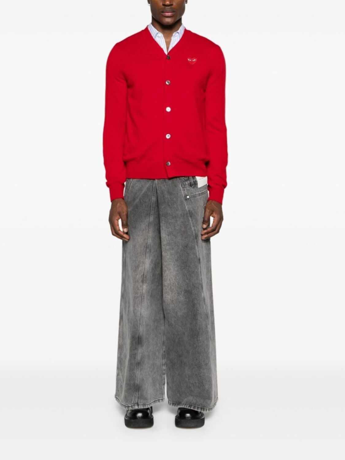 Comme Des Garçons Play шерстяной кардиган с логотипом, красный — фото 3