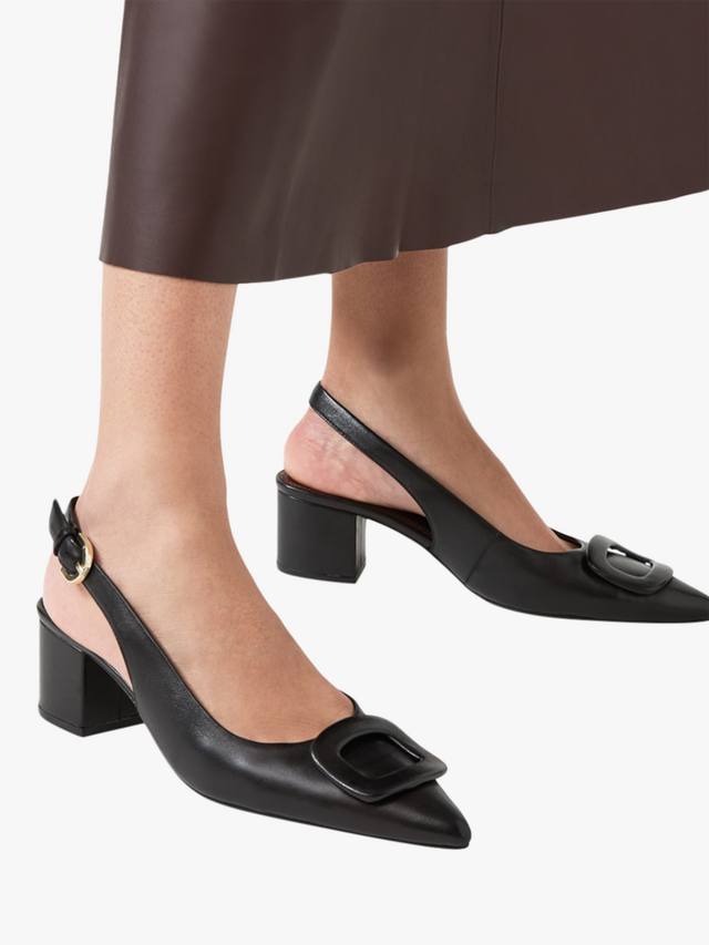 Grosvenor Arcade кожаные туфли-лодочки на каблуке с острым носком и ремешком Radley, Black — фото 4