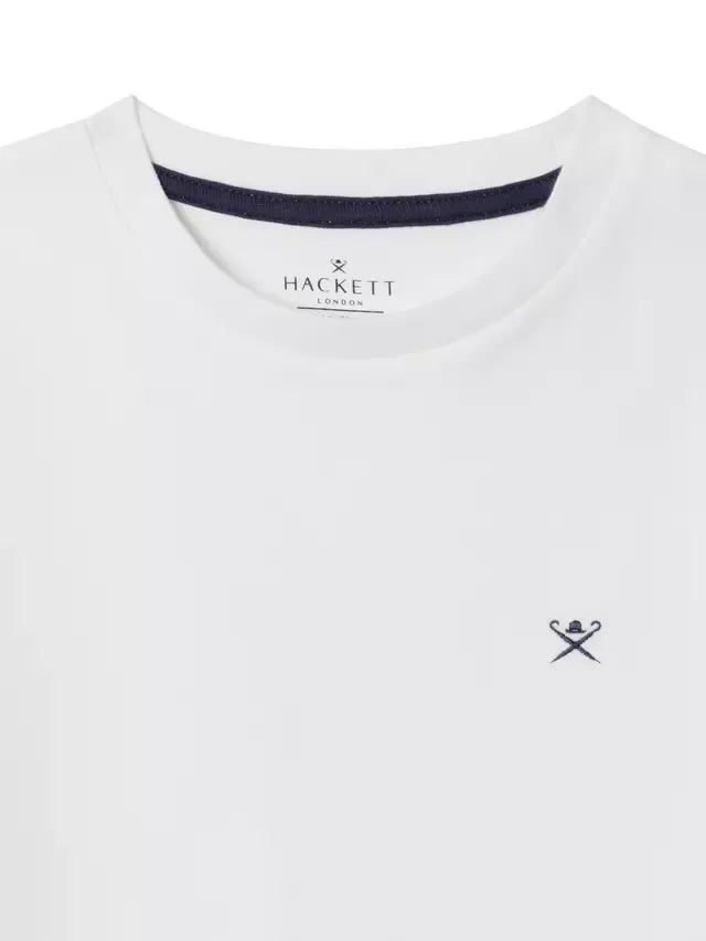 Детская хлопковая футболка с круглым вырезом Hackett London, Off White — фото 3