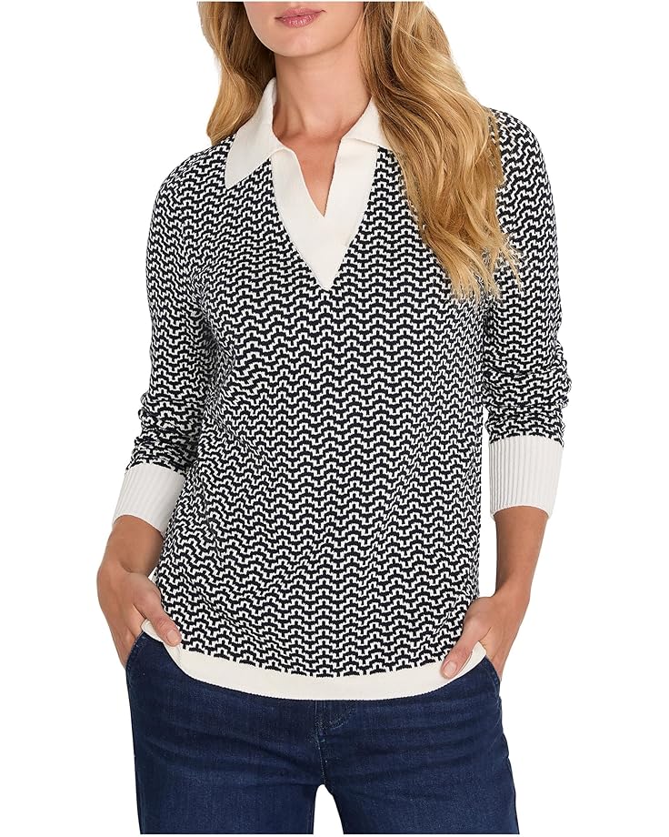 

Женский свитер NIC+ZOE Two Tone Jacquard, Indigo Multi